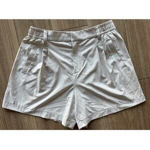 Vuori Oatmeal Recycled Polyester Elastic Waist Shorts Women M